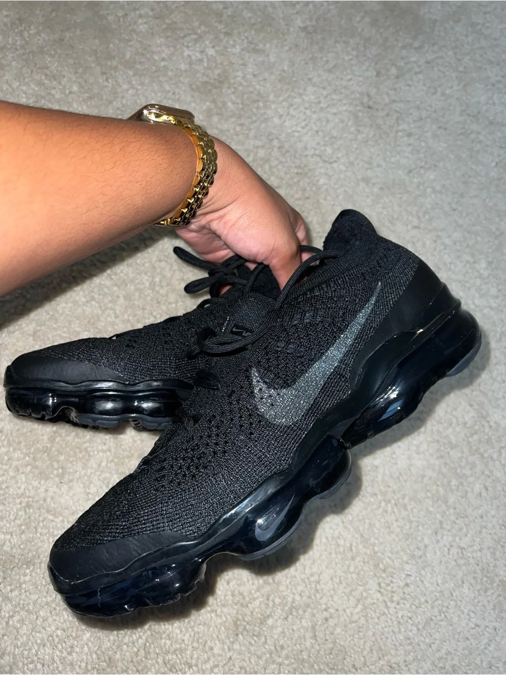 Nike Black Knit VaporMax-Style Sneakers